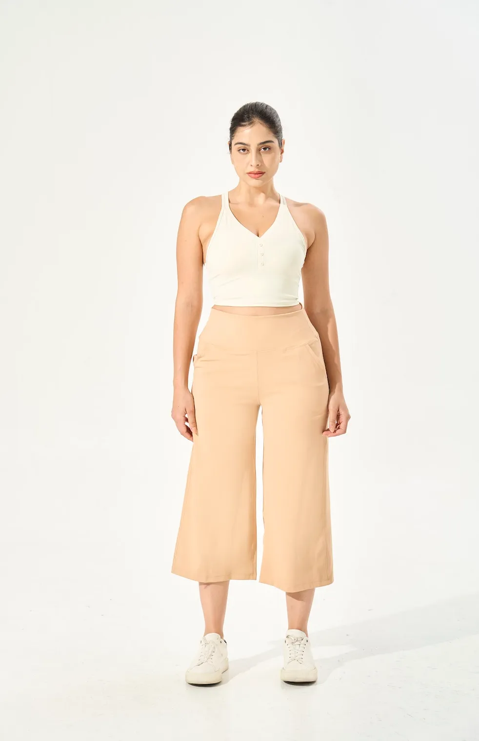 Tangs Display - [Petite Collection] Cooling & Buttery Soft Lush Cropped Pants With Stretchable Waistband & Pockets