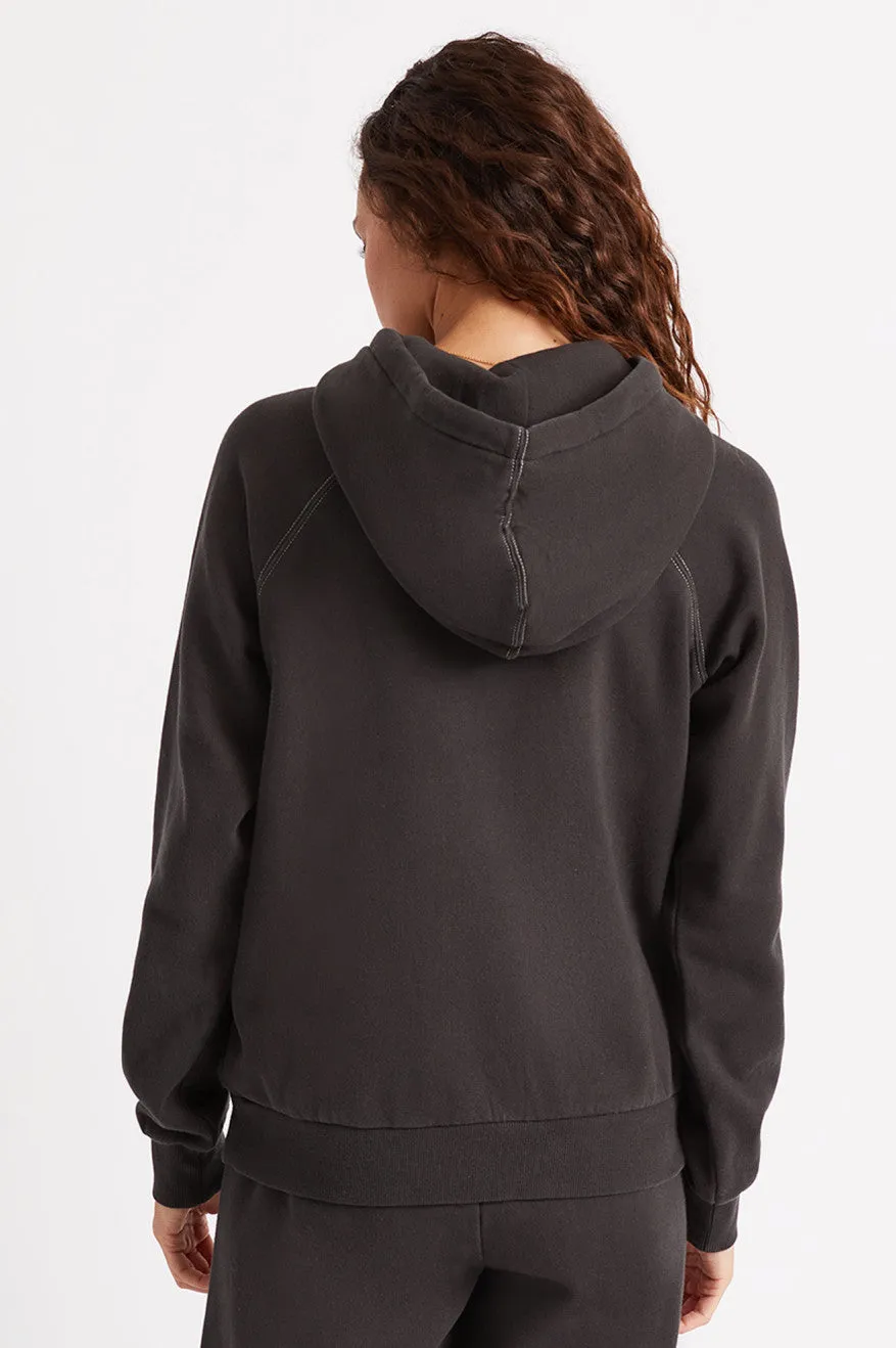 Vintage Raglan Hoodie - Washed Black