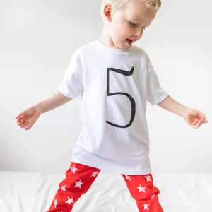 White Birthday Number 5 Top