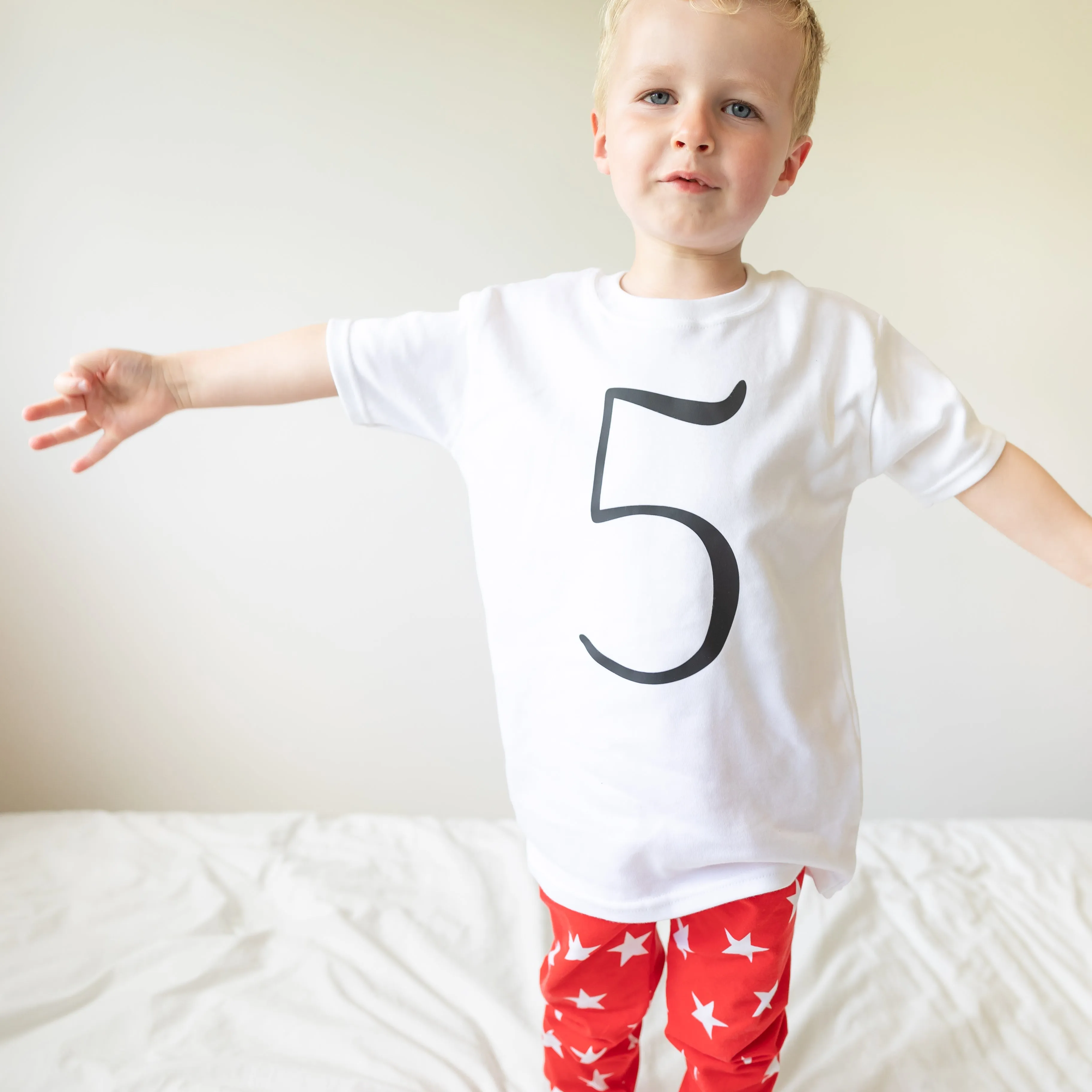 White Birthday Number 5 Top