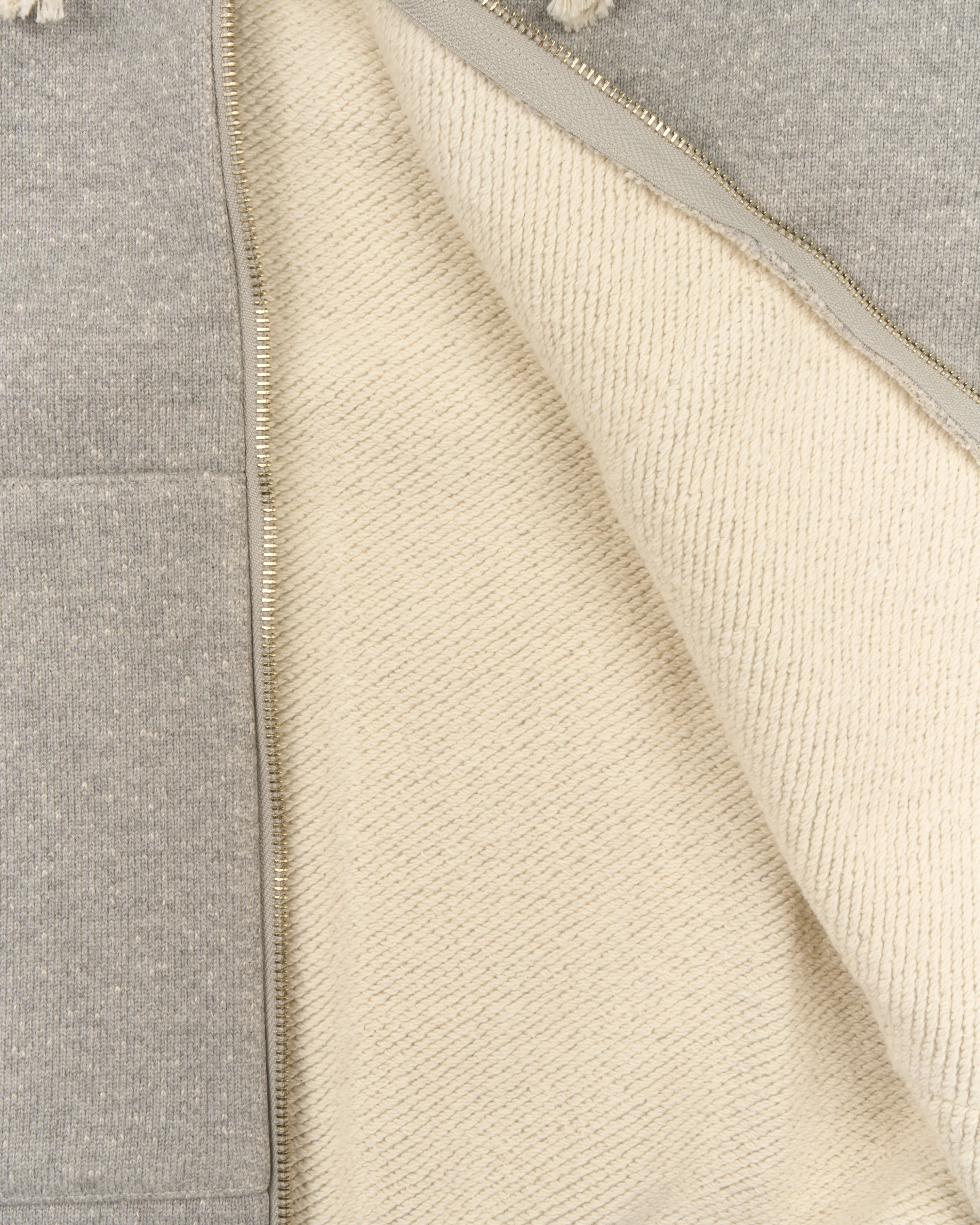 Wonder Looper 876gsm Double Heavyweight French Terry Zip Hoodie - Heather Grey