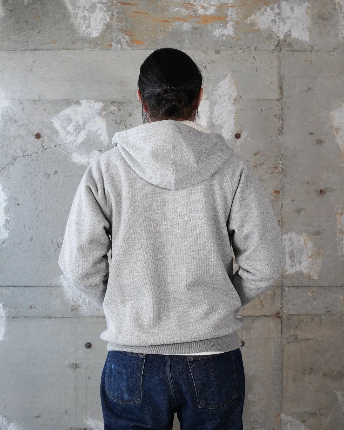 Wonder Looper 876gsm Double Heavyweight French Terry Zip Hoodie - Heather Grey