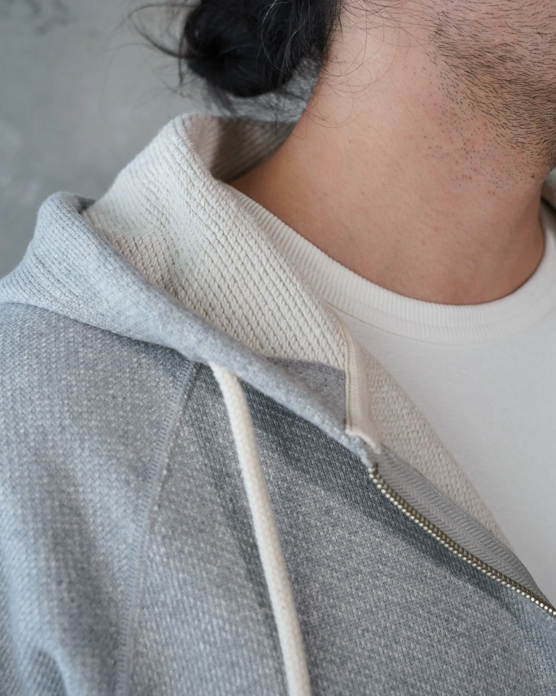 Wonder Looper 876gsm Double Heavyweight French Terry Zip Hoodie - Heather Grey