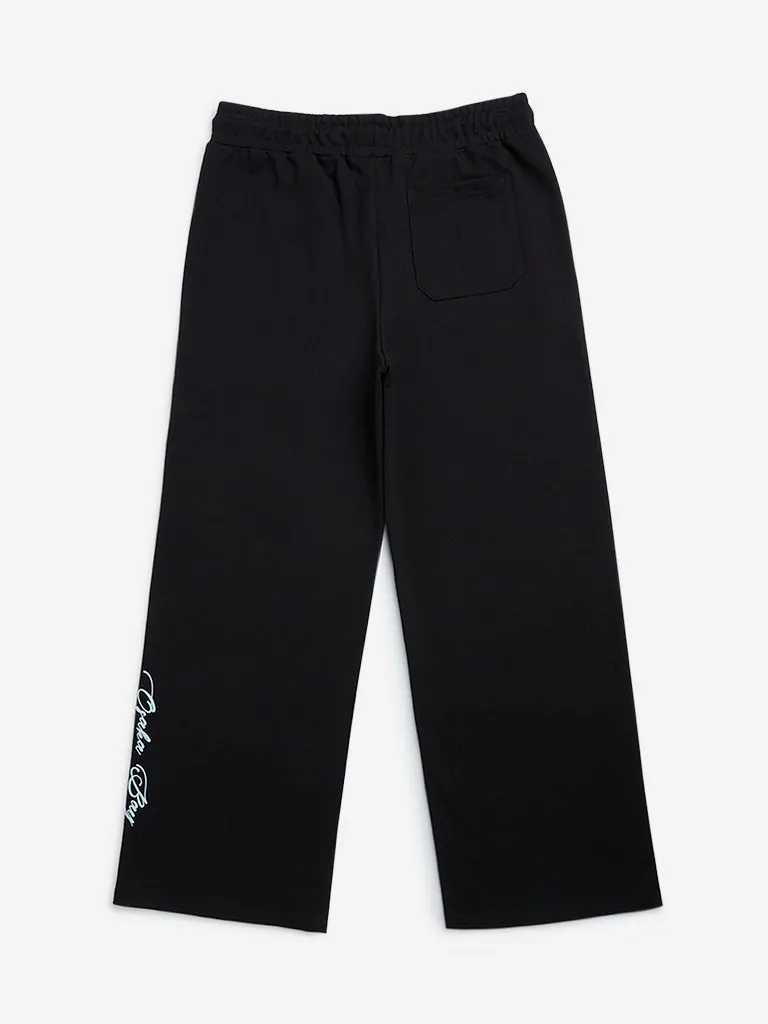 Y&F Kids Black Mid-Rise Track Pants