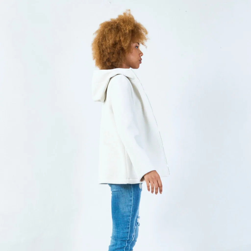 Zip-up hooded jacket with front pockets wholesale